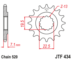 Зірка передня JT Sprockets JTF434.13