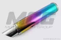 Глушник (тюнінг) 420*100mm, креп. d78mm (нержавіюча сталь, веселка, без кріплень, mod:46), (Китай)