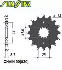 Зірка передня Sunstar SS 51115