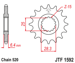 Зірка передня JT Sprockets JTF1592.15