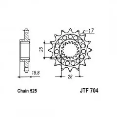Зірка передня JT Sprockets JTF704.17