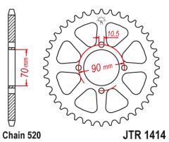 Зірка задня JT Sprockets JTR1414.43