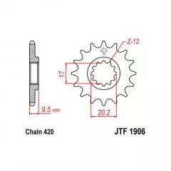Зірка передня JT Sprockets JTF1906.14