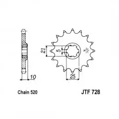 Зірка передня JT Sprockets JTF728.16