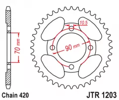 Зірка задня JT Sprockets JTR1203.42