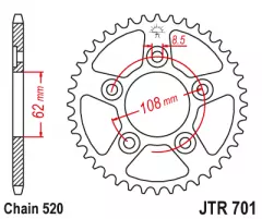 Зірка задня JT Sprockets JTR701.40