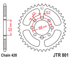 Зірка задня JT Sprockets JTR801.39