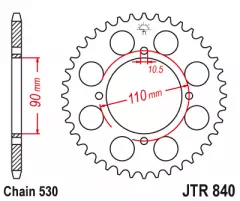 Зірка задня JT Sprockets JTR840.38
