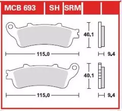 Колодки гальмівні дискові LUCAS MCB693SRM