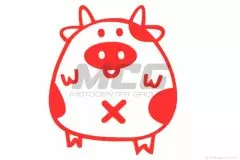 Наклейка декор PIG червона (HQ5)