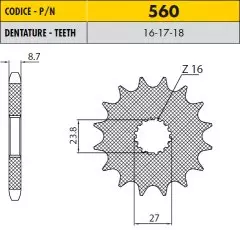 Зірка передня Sunstar SS 56018