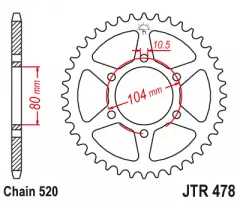 Зірка задня JT Sprockets JTR478.43